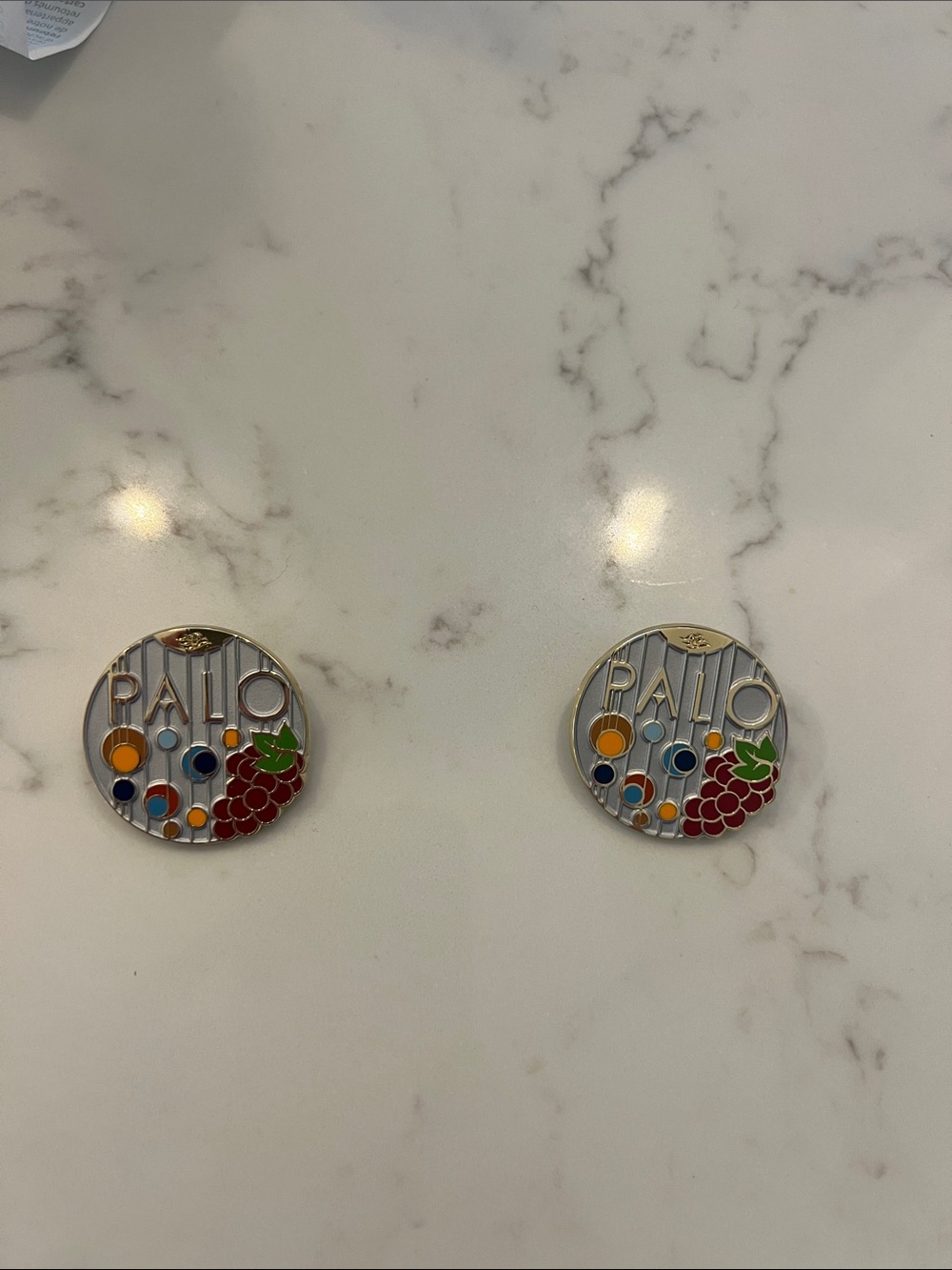 PALO new disney DCL Enamel Grape Dot Earrings - Silver, Red, Green, Blue, Yellow